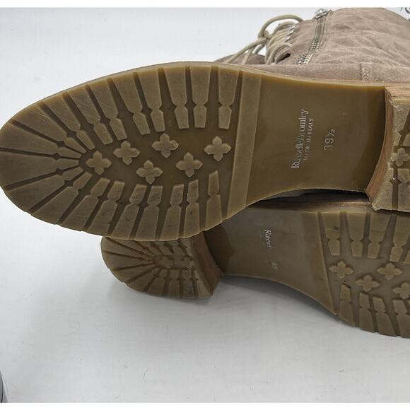 Russell & Bromley Tan Suede Atomic Quilted Stomper Lace Zip Boot Sz 39.5/9 - Picture 11 of 13
